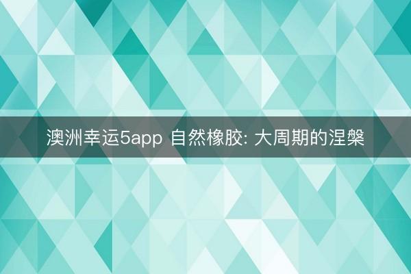 澳洲幸運(yùn)5app 自然橡膠: 大周期的涅槃